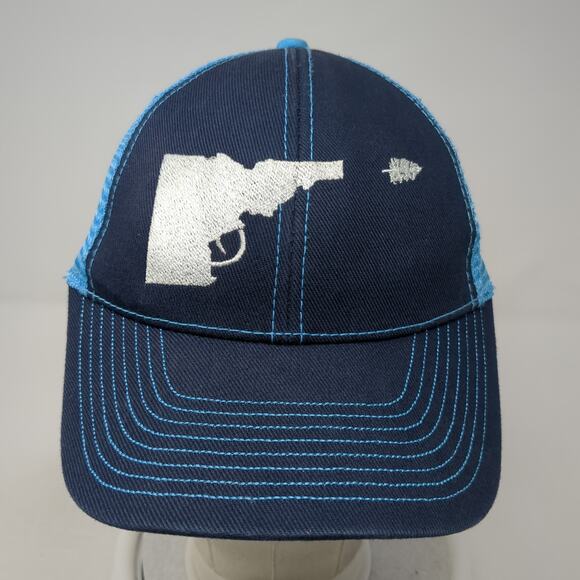 Idaho Gun Tree Trucker Hat Blue One Size Adjustable Embroidered Mesh Back - Picture 2 of 9
